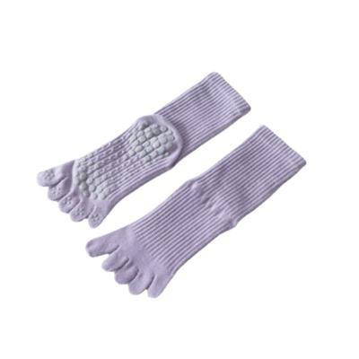 China Wholesale Soft 5 Toe QUICK DRY Knit Socks Anti Slip Solid Anti Slip Crew Socks Yoga Gym Fault Breathable Indoor Sports Warm Socks For Girls for sale