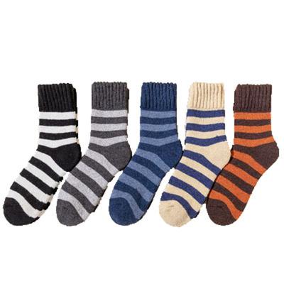 China QUICK DRY Custom Wool Socks Unisex Colorful Thick Striped Warm Winter Men Floor Socks Breathable Non-Slip Crew Sports Casual Socks For Men for sale