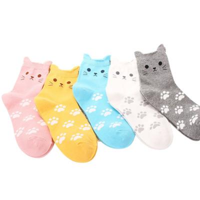 China Wholesale QUICK DRY Breathable Ear Socks Cotton Cute Fashion Socks Non-slip Cartoon Women Print Pattern For Knitting Sports Casual Socks for sale