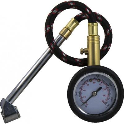 China HUBEN Digital Air Tire Inflator Bronze Pressure Gauge With Chuck Hose Dual Head Dial Gauge for sale