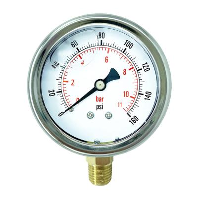 China HUBEN Hydraulic Industries SS Gauge Economy Pressure Gauge, 0-6000PSI 0-40MPa Compressor Pressure Gauge for sale