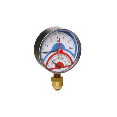 China HUBEN Thermomanometer , Mechanical Pressure Temperature Gauge /Thermomanometer With Check Valve 80mm for sale