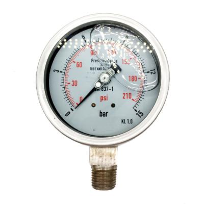 China HUBEN Hydraulic Industries All Stainless Steel Dry and Liquid Filled Pressure Gauges for sale