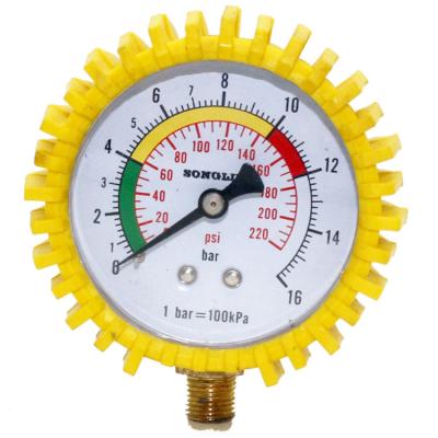 China Hydraulic industries pressure gauge with rubber boot for sale