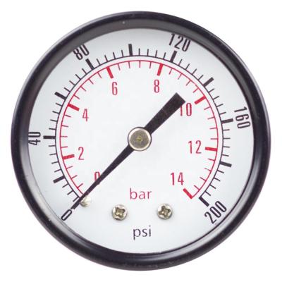 China Back Bezel Standard Stainless Steel Case & Mount Dry Pressure Gauge - 100 PSI, 1/8 MNPT Stainless Steel Case & Bezel, Brass Connection & Internal Parts for sale