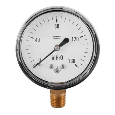 China Hydraulic industries pressure gauge 160 Inh2o for Lp gas and natural low pressure for sale