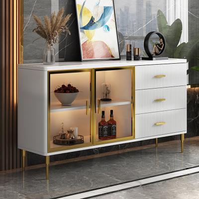 China Modern Living Room Furniture Modern Kitchen Sideboard Buffet Cabinet Gold Luxury Sideboard for sale