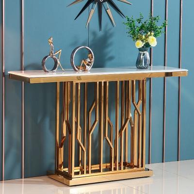 China Console Tables Modern Luxury Wedding Marble Stainless Steel Console Table Modern Home Living Room Gold Furniture for sale