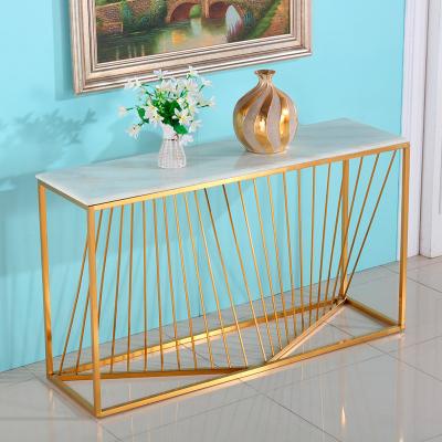 China Adjustable (height) other commercial furniture modern console table with marble gold console table marble console tables for sale