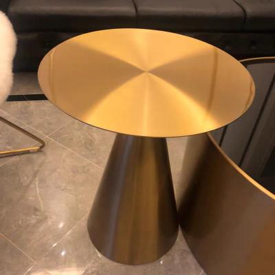 China Modern (height) side table adjustable side table gold stainless steel metal furniture living room side table for sale for sale