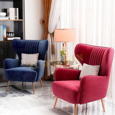 China Luxury Simple Modern Lazy Sofa Living Room Leisure Chair Set Velvet Fabric Lazy Upholstered Leisure Chairs Leisure Chair for sale