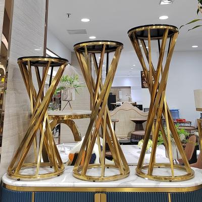 China Modern Home Furniture Wedding Flower Stands Balcony Metal Gold Flower Stand Indoor Plant Stand for sale