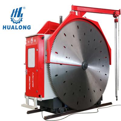 China Building Material Shops HUALONG Stone Machinery 2QYKZ Series High Efficiency Twin Blade Rock Rail Saw Natural Stone Cutting Machine For Granite Quarry à venda