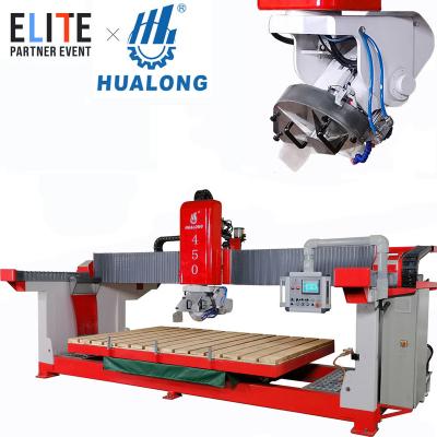 China HLSQ-450 stone machine automatic granite Hualong machinery cutter marbal stone cutting machinery for tombstone tiles à venda