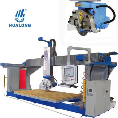 China HUALONG Stores HUALONG Building Material Stores Stonemachinery HKNC-825 5 Axis CNC Bridge Saw Granite Cutting Machine For Carving Cutting Drilling Milling Countertop for sale