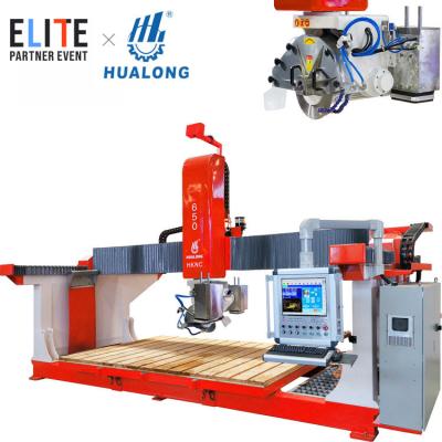 China HUALONG 5 Axis CNC Machinery HKNCseries Stone Processing Stone Cutting Marble Stone Cutting Machine for Processing Kitchen Countertop with Photo Slab for sale