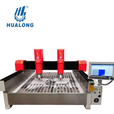 China Building Material Stores HUALONG Stonemachinery HLSD-2030-2 Twin Heads Marble CNC Router Stone Carving Machine for sale