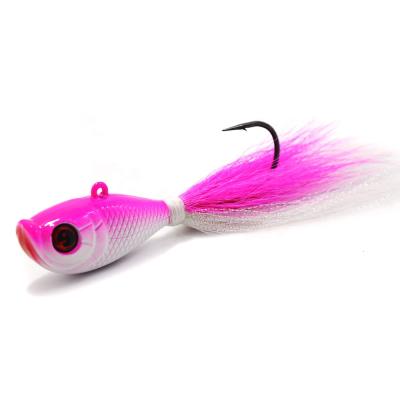 China Hot Selling Lead+deer Hair Sea Striker Flounder Bounds Bright Red/Green/White/Pink/Blue Saltwater Jigs Saltwater Bucktail Bounds for sale