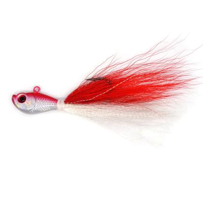 China Lead+deer Hair 1/2oz Bucktail Jig Bright Saltwater Saltwater Freshwater Bucktail Builds Red/Green/White/Pink/Blue for sale