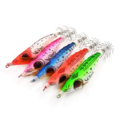 China Hard Plastic and ABS Fabric Glow in Dark Luminous Fishing Lures Baits 10cm Fish Squid Egi Shrimp Jigs Hooks Jigs Hot Sale for sale