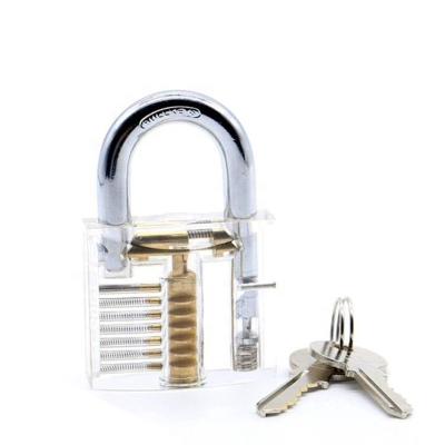 China Locksmith Transparent Practice Locks Pick Tools Mini Practice Padlock Hasps Training Obvious Cut Skill For Furniture Hardware for sale