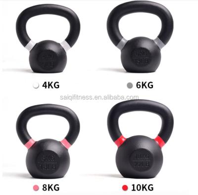 China Weight Lfiting Black Cast Powder Coated Kettlebell for sale