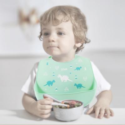 China BPA BPA Free Logo Waterproof Washable Easily Clean Customized Free Kids Best Toddler Soft Drool Silicone Baby Feeding Bibs for sale