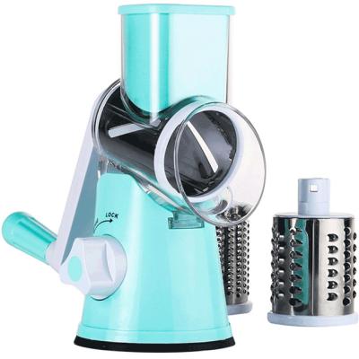 China Viable 3 in 1 Mandoline Vegetable Slicer Vegetable Slicer Rotary Drum Shredder Veggie Cutter Veggie Shredder Nut Shredder Quick Peeler Cheese Cleaver for sale