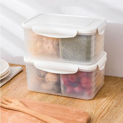 China New Desinge Kitchen Grain Square Food Transparent Vacuum Storageholders Airtight Stored Container for sale