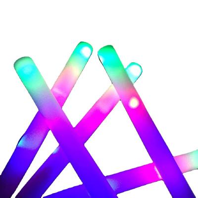 China Festival Wedding Christmas Decoration Glow Sticks Bulk - LED Foam Sticks Glow Sticks with 3 Modes Flashing Effect, Glow Part Dark for sale