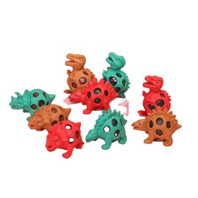 China Safety Dinosaur Animal Squishy Grape Ball Kids TPR Exhale Anti Stress Mesh Squeeze Sensory Toy Rubber Ball for sale