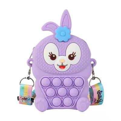 China Soft Cartoon Coin Purse Push Bubbles Silicone Sensory Wiggle Person Purse Toys Decompression Anti-Anxiety Toys For Kids for sale