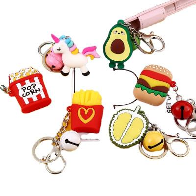 China High Quality Pendant Keychains Santa Claus Fast Food Key Holder Decoration Accessories Burger Car Gift Key Chain Toys for sale