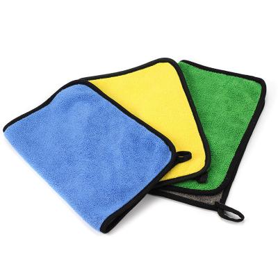 China Viable Coral Fleece Microfiber Cloths Thick Microfiber Car Care Products Customized Logo Printed Microfiber Cleaning Cloth for sale