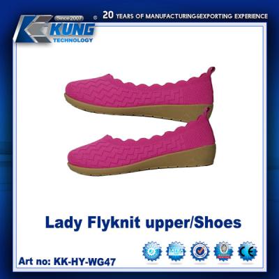 China Lady Flyknit Upper / Shoes EVA Outer Sole High Elastic Customized Color zu verkaufen