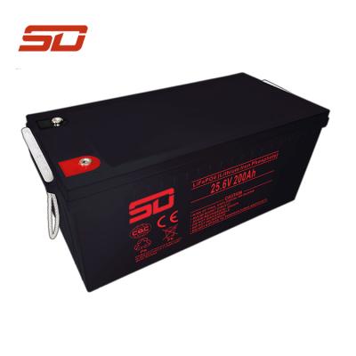 China Solar Storage 12V Lifepo4 Battery Pack 25.6V200Ah Lithium Battery 5 Years Warranty For Prismatic Cell With Bms Solar Battery Pack for sale