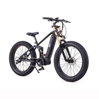 China 2021 New Fat Tire 6061 Aluminum Alloy Electric Bike High Quality Mountain Mid Drive Full Suspension Ebike Bicycle for sale