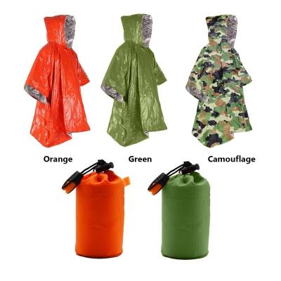 China Camping Equipment LJ031 Emergency Raincoat Film Poncho Cold Insulation Rainwear Blankets Survival Aluminum Disposable Tool for sale