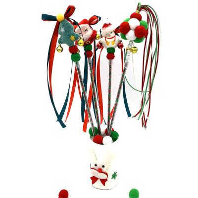 China Funny Pet Cat Toy Riddle Toy For Cat Christmas Style Riddle Stick For Pets LJ039 for sale