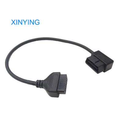 China Custom Angled Molded OEM ODM OBD2 Angled 16 Pin Male Connector J1962 Male To Female Extension Cable for sale