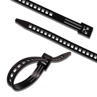 China 800 Packs Eco - Friendly 6 Inch 175mm Black Heavy Duty Reusable PE Plastic Cable Ties for sale