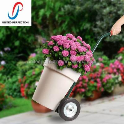 China Amazon handle low MOQ hot sale folding mobile flower pot cart garden cart gear pot motor for gardening for sale