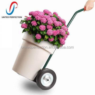 China Amazon Handle Low MOQ Hot Sale Folding Mobile Flower Pot Trolley Garden Trolley Flower Pot Stand with Foldable Handle for Gardening for sale