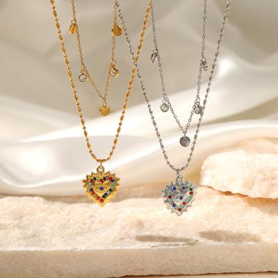 China 2023 Women Stainless Steel Gold Pendant Necklaces Elegant Fashionable Casual/Sporty Natural Pearl Heart Necklace for sale