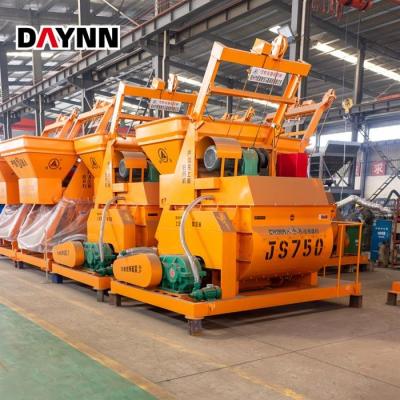 China Construction worksÂ   JS750 Concrete Mixer 0.75 Twin M3 Shaft Mixer JS750 Concrete Mortar Mixer for sale