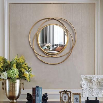 China Modern Stylish Bamboo Seemed Plastic Mirror Home Decoration Wall Hang Bedroom Living Room Decoration for sale