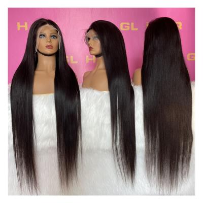 China Wholesale Silky Straight Good Luck Wave Lace Front Wigs Hair Pre Plucked Line 32inch 34inch 36inch 38inch 40inch Swiss Lace Frontal Human Hair Wigs for sale