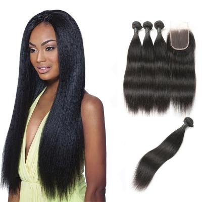 China Straight/Wave/Curly Cheap Raw Brazilian Good Luck Hair Bundles With Lace Closure Frontal Vendor Virgin Cuticle Aligned Hair Extension for sale