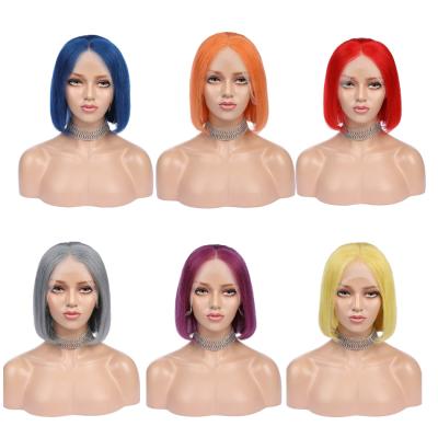 China Good Luck Colored Straight Cheap Colored Blunt Frontal Curly 6 Straight Cheap Fringe13x4 Short Lace Front Lead Lace Wig 13 Lead Lace Wig 13 Virgin Hair Wig With for sale