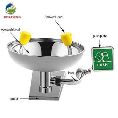 China Modern Simplicity Eyewash Station 304 Stainless Steel Emergency Eye Wash Manufacturers for sale